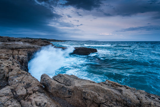 Waves crasching at cliffs at Mediterranean Sea in Spain © marcin jucha