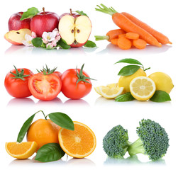 Obst und Gemüse Früchte Sammlung Apfel Tomaten Orange frische