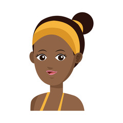 young girl cartoon icon over white background. colorful design. vector illustration