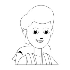 young guy cartoon icon over white background. vector illustration