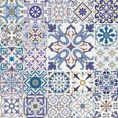 Deurstickers Marokkaanse tegels Grote reeks tegelsachtergrond.