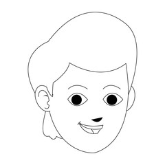 Obraz na płótnie Canvas young guy face cartoon icon over white background. vector illustration
