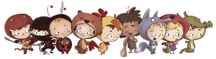 niños con disfraces © cirodelia