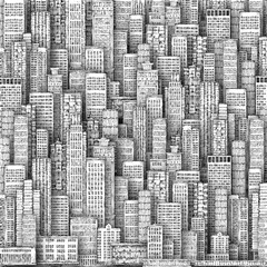 Cityscape. Hand-drawn background.