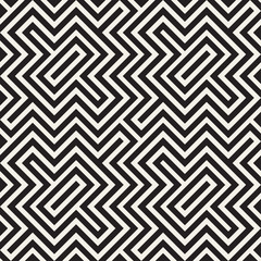 Ethnic Ornament Native Lines Stylish Print. Vector Seamless Black and White Pattern
