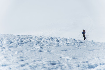 Group Hiking glacier Hvannadalshnukur summit in Iceland mountain landscape Vatnajokull park