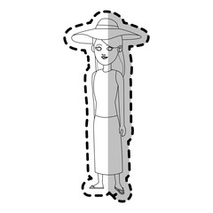 young girl cartoon icon over white background. vector illustration