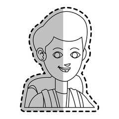 young guy cartoon icon over white background. vector illustration