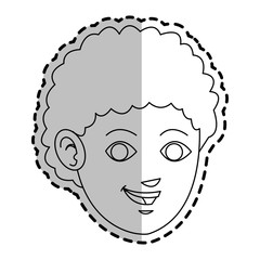 young guy face cartoon icon over white background. vector illustration