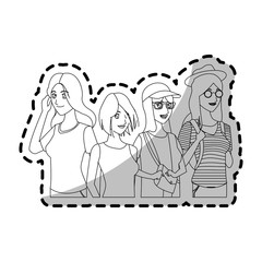 young girls over white background. vector illustration