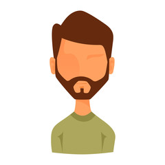 Man portrait face icon web avatar flat style vector.