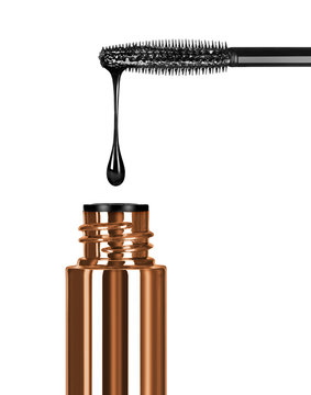 recommend clip art: close-up of black mascara with drop isolated on white background