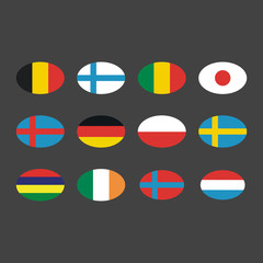 Different flags template blank vector set.