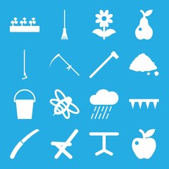 Set of 16 Gardening filled icons