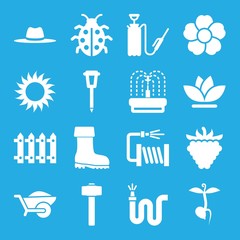 Set of 16 Gardening filled icons