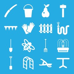 Set of 16 Gardening filled icons