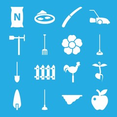 Set of 16 Gardening filled icons