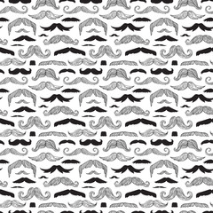 Fototapeta premium Mustaches seamless pattern vector.