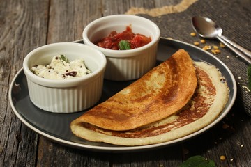 Dosa - South Indian breakfast  crepes made of rice and lentil