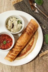 Dosa - South Indian breakfast  crepes made of rice and lentil