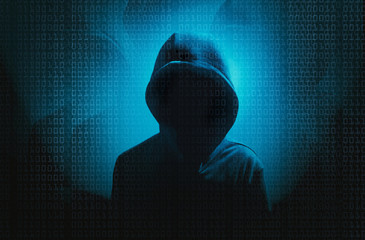 the dark web  hooded hacker banner