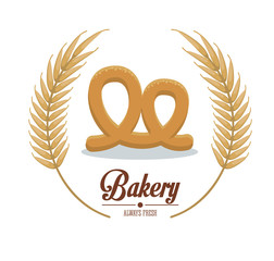 bakery pretzel premium quality label vector illustration eps 10