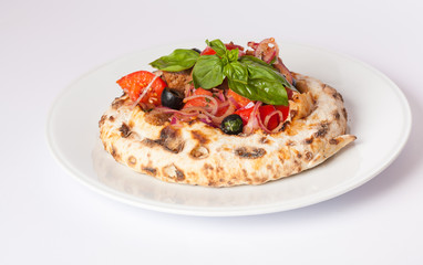 pizza on a white background