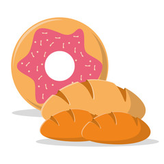 dessert bread donut products vector illustration eps 10