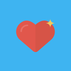 red heart icon. flat design