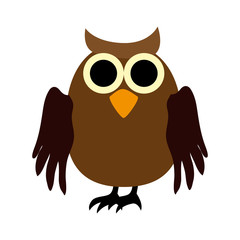 owl halloween card icon vector illustration design