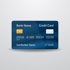 Detailed realistic vector credit card. Money, payment symbol