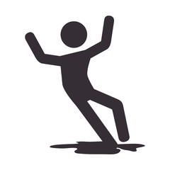 human silhouette accident icon vector illustration design