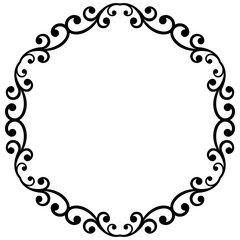 Elegant vector ornament in classic style. Abstract traditional pattern with oriental elements, Classic black and white vintage round pattern