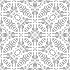 Oriental vector classic light silver pattern. Seamless abstract background with repeating elements. Orient background