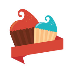 delicious cupcake sweet icon vector illustration design
