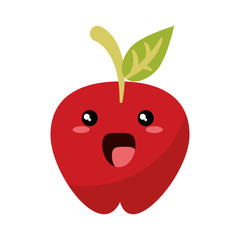 kawaii apple fruit juicy vector illustration eps 10
