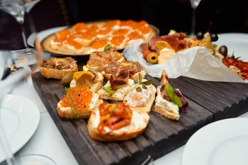 sandwiches on the table in a restaurant