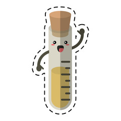 test tube laboratory school tool cut line vector illustration eps 10