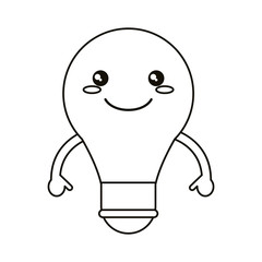 cartoon bulb creative idea school thin line vector illustration eps 10