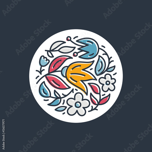 "Flower Logo in Circle" Stock image and royalty-free vector files on