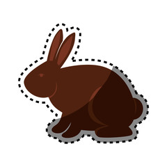 rabbit silhouette isolated icon vector illustration design