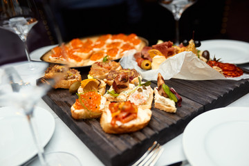 sandwiches on the table in a restaurant