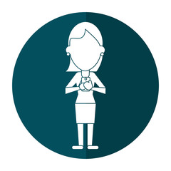 woman chatting with mobile phone shadow vector illustration eps 10