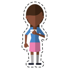 people user mobile phone media communication cut line vector illustration eps 10