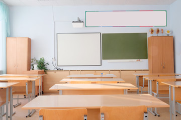 Interior of a school class