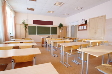 Interior of a school class