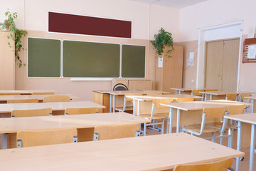 Interior of a school class