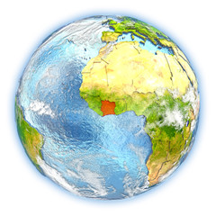 Ivory Coast on Earth isolated