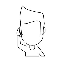 people talking smartphone mobile thin line vector illustration eps 10
