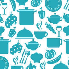 kitchen elements pattern background vector illustration design